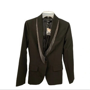 FOREVER 21 Black Blazer With Chain Fringe Special Ocassions Small BNWT